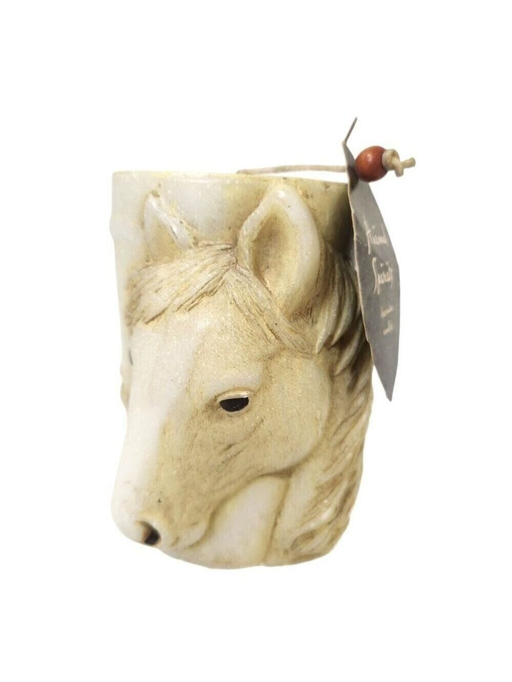 Horse Candle Decor 3D Pillar Candle Cream Color 5.5 Inch Beautiful Animal Spirit - Picture 7 of 7
